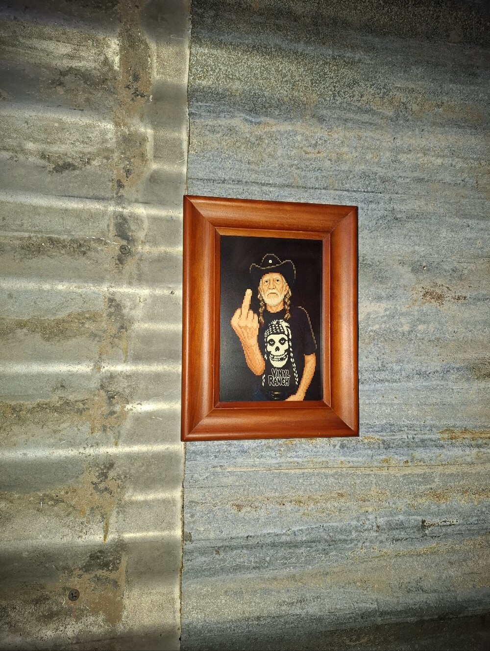 8 Bit Willie Nelson Outlaw Country Framed Mini Art Priint By Neon Nicho